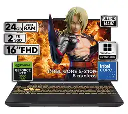 Falabella PORTATIL TUF INTEL CORE 5-210H RTX 3050 24GB RAM 2TB SSD W11 H 16 WUXGA 144HZ oferta