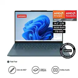 Falabella Portátil Yoga Pro 7 AMD Ryzen 7 16GB 1TB 14” + AI - Turquesa oferta