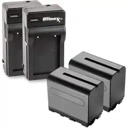 Falabella 2 cargadores + 2 baterias np-f970 para sony y luz led oferta