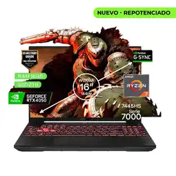 Falabella Portátil Gamer TUF A16 AMD Ryzen 7 RAM 16GB SSD 2TB RTX 4050 6GB FHD 144 Hz oferta