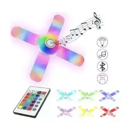 Falabella Bombillo Ventilador Rgb Led 4 Aspas Con Parlante Y Control oferta