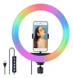 Falabella Aro De Luz LED RGB 26cm Con Trípode 2m Y Soporte Para Celular Fotografía Video Maquillaje oferta