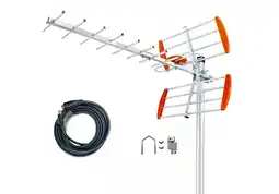 Falabella Antena Aérea e11 Tdt Tv Exterior Alta Ganancia + 10 Metros Cable oferta