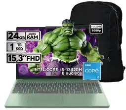 Falabella PORTATIL IDEAPAD SLIM 3 I5 13420H 24GB RAM 1TB SSD 15.3 FHD GREEN LIGHT + BOLSO OBSEQUIO oferta