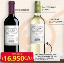 Ara Alto vino clásico carmenere, vino clasico sauvignon blanc los romeros oferta