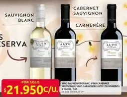 Ara Alto vino sauvignon blanc, vino cabernet sauvignon, vino carmenère los romeros oferta