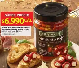 Ara Arrivare aceitunas o pimientos rojos rellenos con queso oferta