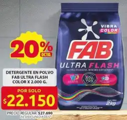 Ara Fab ultra flash detergente en polvo color oferta