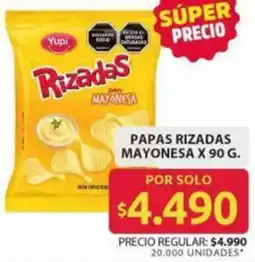 Ara Yupi papas rizadas mayonesa oferta