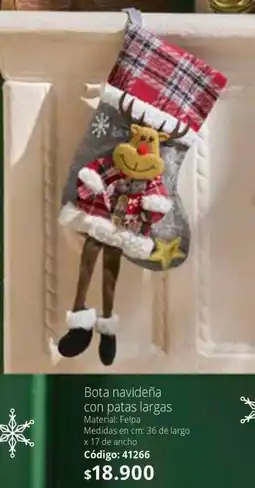 Nova Venta Bota navideña con patas largas oferta
