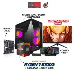 Falabella PC Gamer Ryzen 7 5700G / 40GB RAM / SSD 1.5TB / Monitor 27 180 Hz / 5 FANS PECERA oferta
