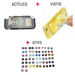 Falabella Protector Rigido De Ojo + Vidrio + 2 Grips Para Switch Lite oferta