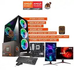 Falabella PC Gamer Ryzen 5 8500G RAM 16GB DDR5 SSD 1.5TB Monitor 24” 200Hz PIVOT 500W BRZ oferta