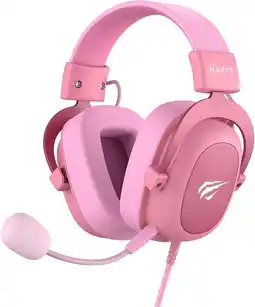 Falabella DIADEMA AUDIFONOS GAMER ROSADO WAIFU SONIDO BASS MICROFONO DESMONTABLE oferta