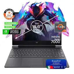 Falabella Portátil Gamer Victus AMD Ryzen 7 RAM 16GB SSD 2TB RTX 3050 6GB 144Hz oferta