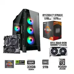 Falabella COMPUTADOR GAMER RYZEN 7 5700X - RTX 5060 8GB - SSD 2TB - 32GB RAM - CHASIS 4FANS oferta