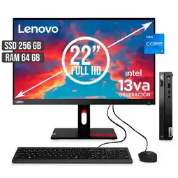 Falabella COMPUTADOR THINKCENTRE TINY INTEL CORE I5-13420H SSD 256GB RAM 64GB LED22 oferta