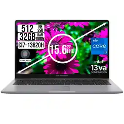 Falabella PORTATIL EXPERBOOK INTEL CORE I7-13620H SSD 512GB RAM 32GB 15.6 FHD oferta