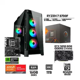 Falabella PC GAMER RYZEN 7 8700F - RTX 5050 8GB - SSD 1TB - 16GB RAM - CHASIS 4FANS oferta
