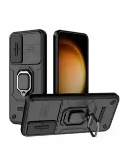 Falabella Funda Prot Camara Con Anillo Compatible con Samsung S23 Plus Negro oferta
