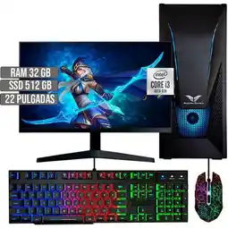 Falabella PC EQUIPO GAMER INTEL CORE I3-10105 SSD 512GB RAM 32GB LED 22 FHD oferta