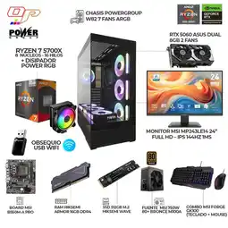 Falabella COMPUTADOR GAMER RYZEN 7 5700X - RTX 5060 8GB + MONITOR MSI 24 144HZ - RAM 16GB SSD 512GB - B550 oferta