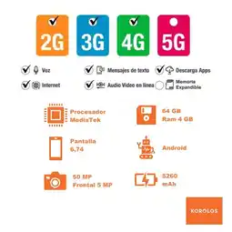 Falabella Celular X5C 64GB 4GB Ram Celeste + Smartwatch oferta