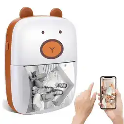 Falabella Mini Impresora De Bolsillo Térmica Inalámbrica Osito Cafe oferta