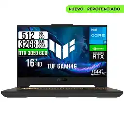 Falabella PORTATIL TUF INTEL CORE 5-210H RTX 3050 6GB SSD 512GB RAM 32GB 16" WUXGA 144HZ oferta