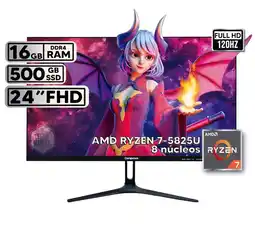 Falabella MINI PC DE MESA RYZEN 7-5825U 16GB 500GB SSD MONITOR 24 FHD oferta