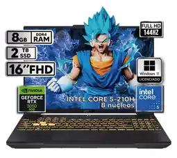 Falabella PORTATIL TUF INTEL CORE 5-210H RTX 3050 8GB RAM 2TB SSD W11 H 16 WUXGA 144HZ oferta