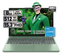 Falabella PORTATIL IDEAPAD SLIM 3 I5 13420H 8GB RAM 512GB SSD 15.3 FHD GREEN LIGHT + BOLSO OBSEQUIO oferta