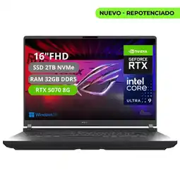 Falabella PORTATIL ROG STRIX G16 INTEL CORE ULTRA 9 275HX RAM 32GB SSD 2TB RTX 5070 8G oferta