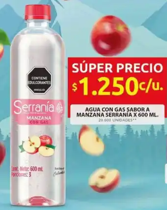 Serranía agua con gas sabor a manzana