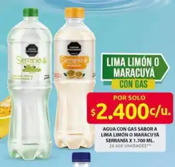 Ara Serranía agua con gas sabor a lima limón o maracuya oferta