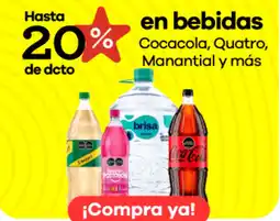 Éxito En bebidas cocacola, quatro, manantial y mas oferta