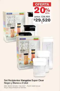 Makro Set Recipientes Vanyplas Super Clear oferta