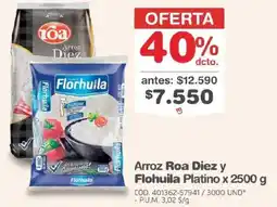 Makro Roa Diez y Flohuila arroz platino oferta