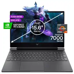 Falabella Portátil Gamer Victus AMD Ryzen 7 48GB/4TB RTX 4050 6GB oferta