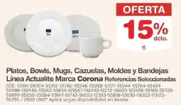 Makro Corona platos, bowls, mugs, cazuelas, moldes y bandejas oferta