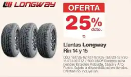 Makro Longway Rin 14 y 15 llantas oferta