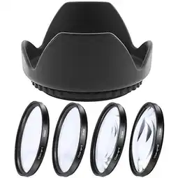 Falabella Kit 55mm parasol tipo tulipan + 4 filtros macro nikon yongnuo canon oferta