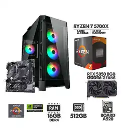 Falabella PC GAMER RYZEN 7 5700X - RTX 5050 8GB - SSD 512GB - 16GB RAM - CHASIS 4FANS oferta