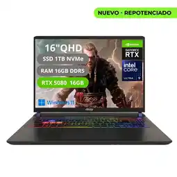 Falabella Portatil Gamer Vector 16 Hx AI Intel Core Ultra 9 275HX Ram 16gb Ssd 1tb Rtx 5080 16gb oferta