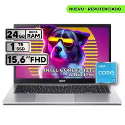 Falabella PORTÁTIL INTEL CORE i3 1215U RAM 24GB SSD 1TB 156″ FHD SILVER oferta