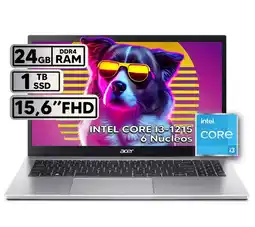Falabella PORTÁTIL INTEL CORE i3 1215U RAM 24GB SSD 1TB 156″ FHD SILVER oferta