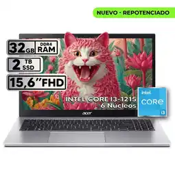 Falabella PORTÁTIL INTEL CORE i3 1215U RAM 32GB SSD 2TB 156″ FHD SILVER oferta