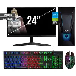 Falabella PC GAMER INTEL CORE I5-12400 RTX 3050 8GB SSD 512GB RAM 8GB LED 24 FHD oferta