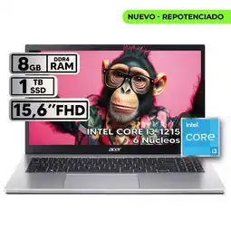 Falabella PORTÁTIL INTEL CORE i3 1215U RAM 8GB SSD 1TB 156″ FHD SILVER oferta