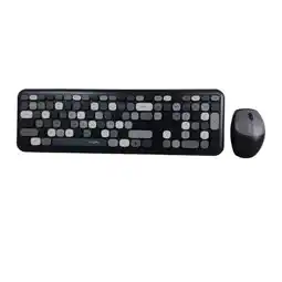 Falabella Combo Teclado Mouse Multicolores Teclas Silenciosas Teclado Celestenegro oferta